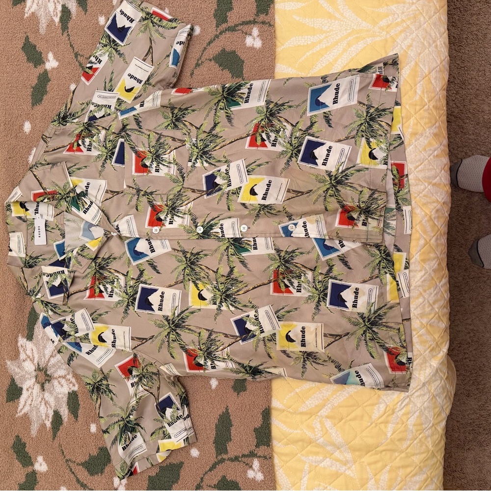 Rhude Silk Cigarette Box Label Shirt